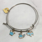 Crown & Kitties Bangle Charm Bracelet